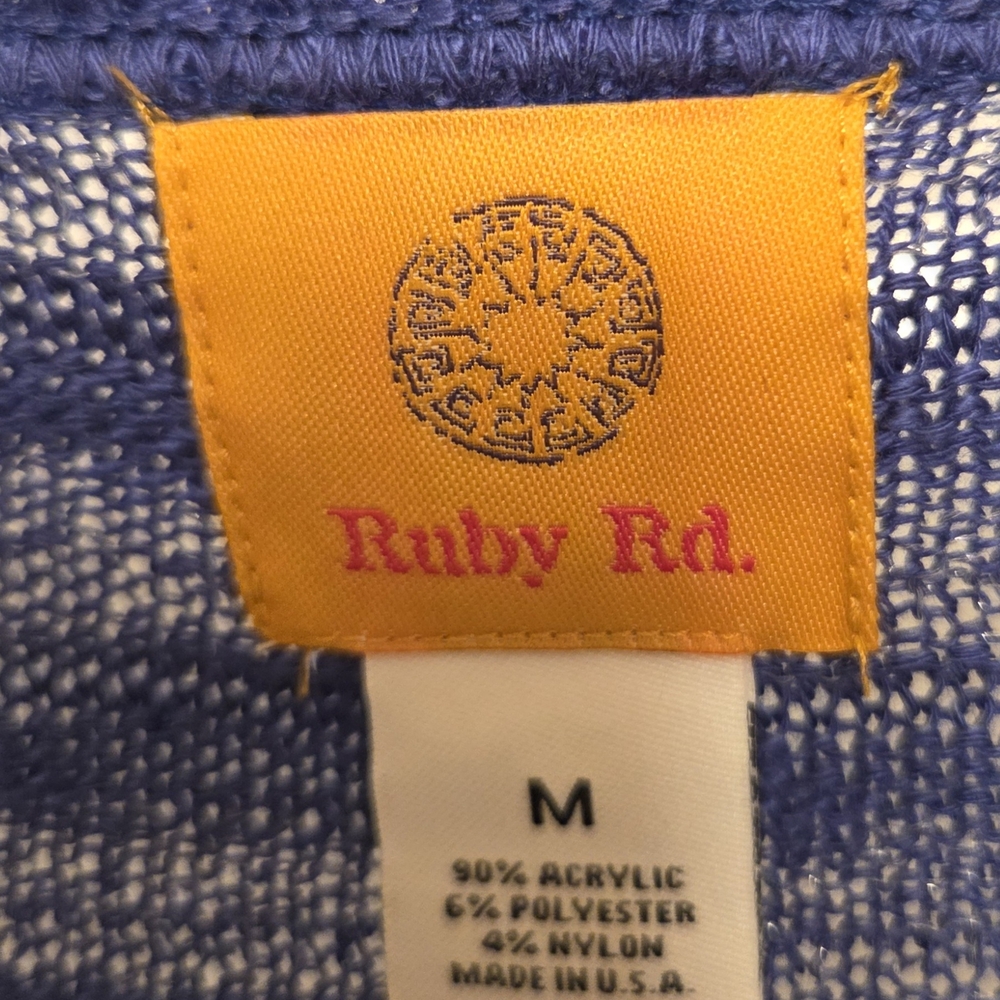 Ruby Rd. Women's Navy Open-Front Cardigan - Picture 4 of 5